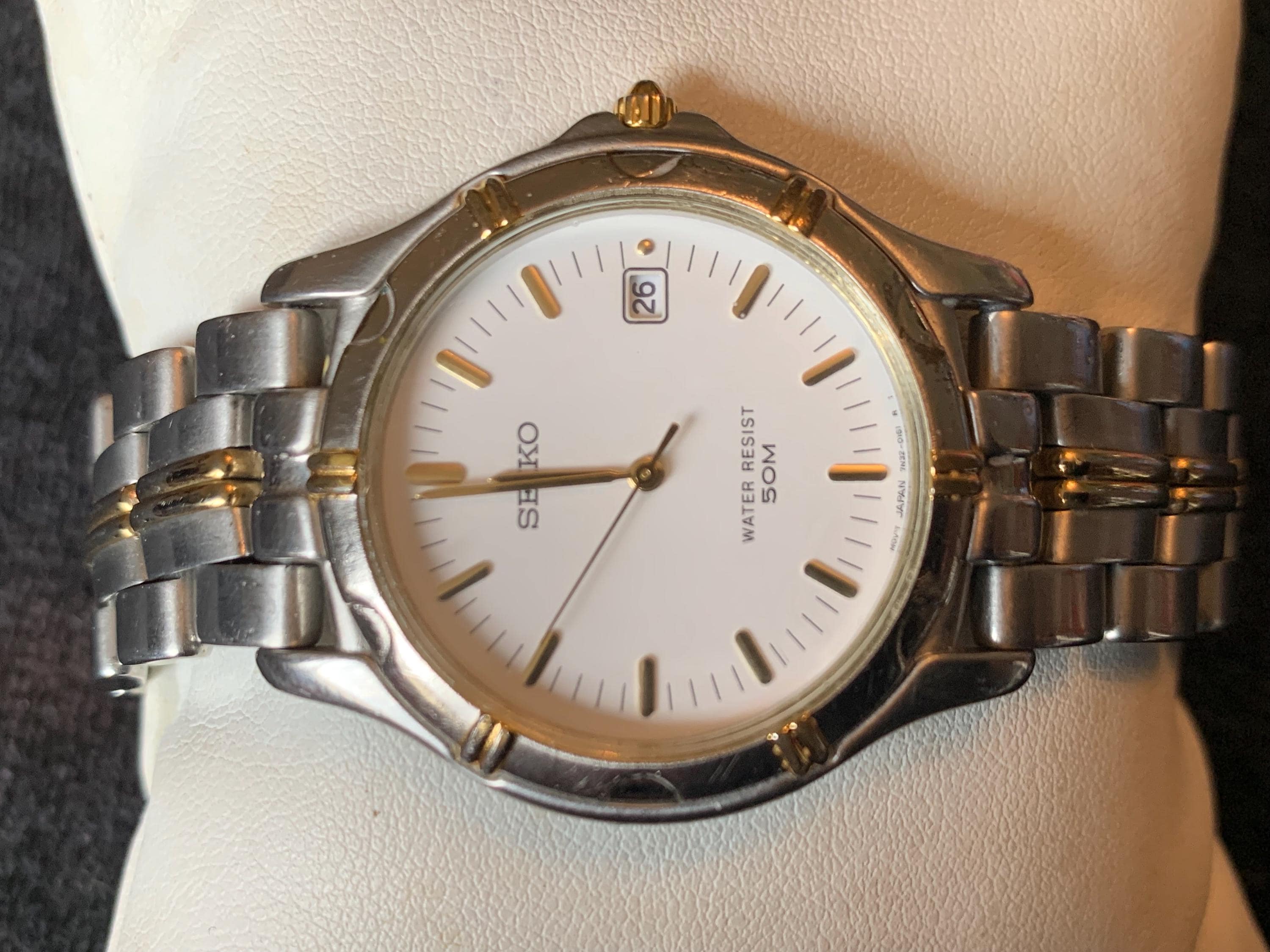 Vintage Seiko Quartz 7N32 0120 Gold and Silver Tone Mens Watch - Etsy