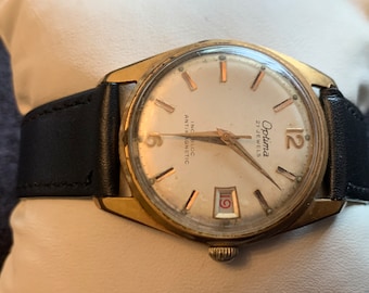 Vintage Rare 1950s Mens 21 Jewel Optima gold plated watch