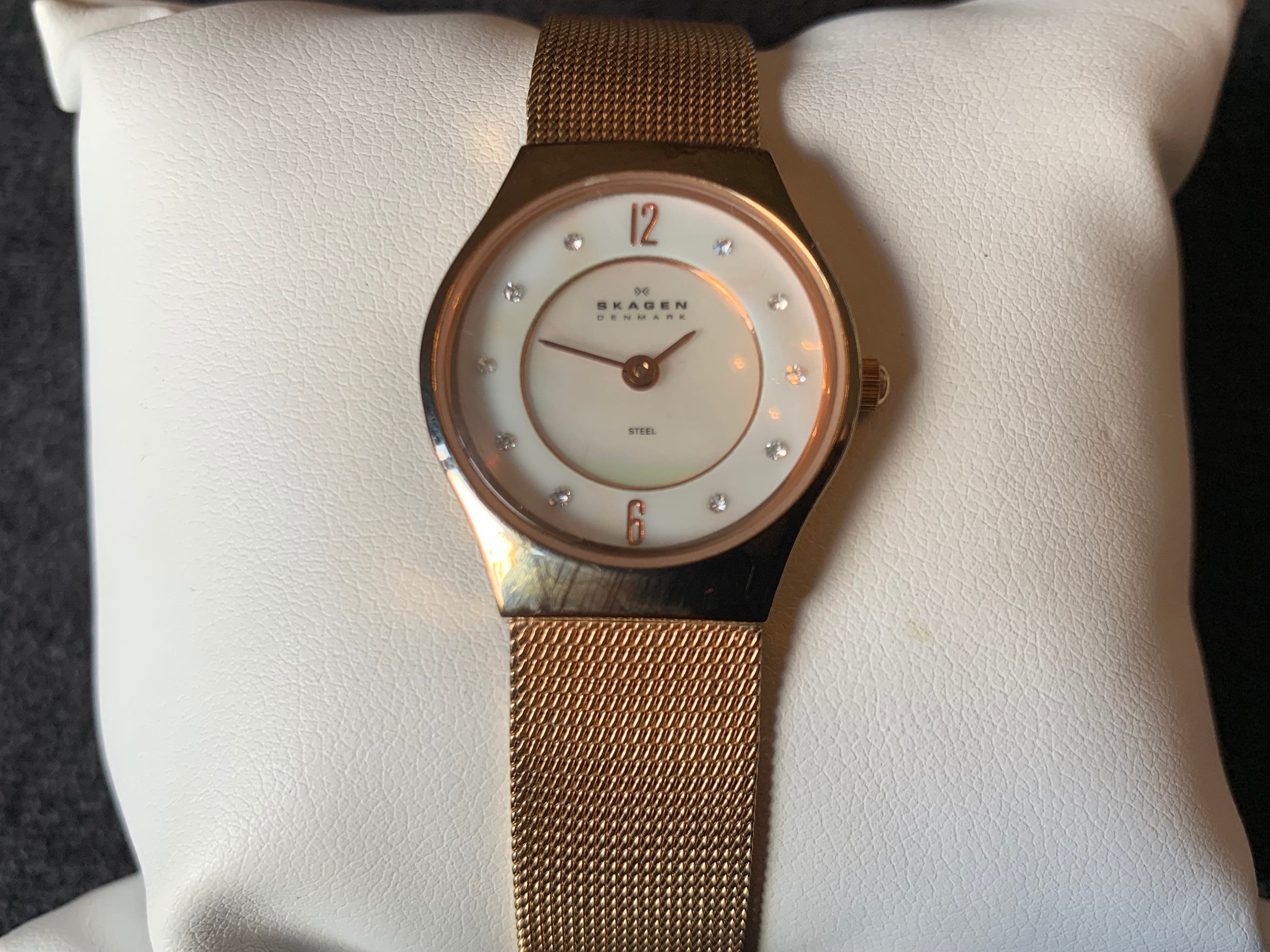 Skagen Diamond Quartz Gold Tone Watch - Etsy