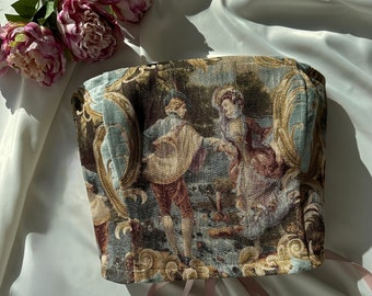 Tapestry Corset Top Renaissance Vintage Style / Gift for Valentines Day