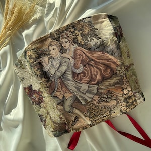 Tapestry Corset Top Renaissance Vintage Style / Gift for Valentines Day