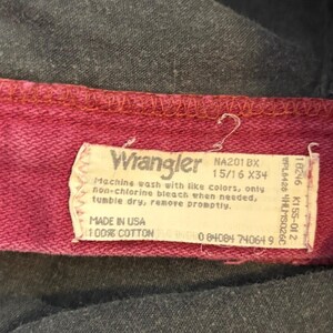 Wrangler Jeans Vintage High Rise Straight Leg Burgundy Maroon Western Denim image 10