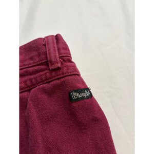 Wrangler Jeans Vintage High Rise Straight Leg Burgundy Maroon Western Denim image 3