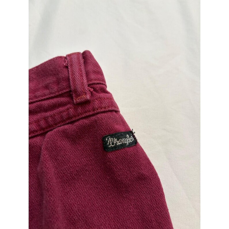 Wrangler Jeans Vintage High Rise Straight Leg Burgundy Maroon Western Denim image 3