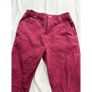 Wrangler Jeans Vintage High Rise Straight Leg Burgundy Maroon Western Denim image 5