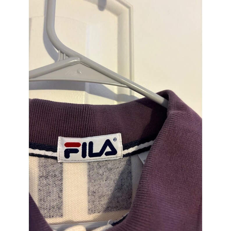 Vintage Fila Polo Shirt Mens Large Geometric Block Abstract Red White Blue 90s afbeelding 5