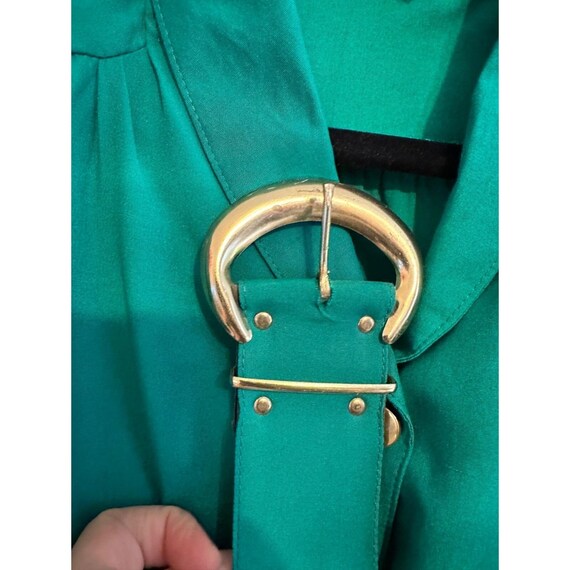 Vintage 90's Sandy Sandy green button front dress 10 View 6