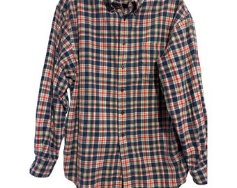 Gap Vintage Button Down Shirt Plaid Multi-Color Cotton Long Sleeve XXL