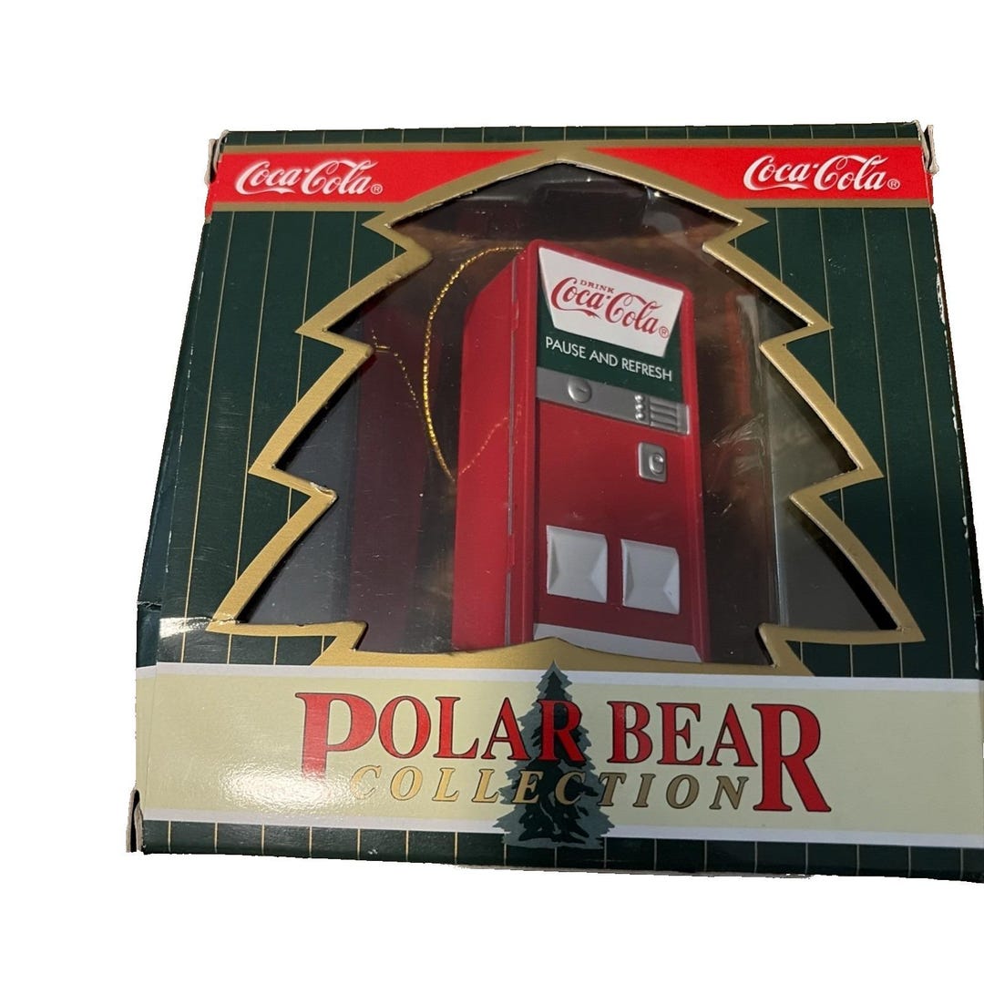 Coca Cola Collection 1997 Polar Bear Christmas Ornament Vending Machine ...
