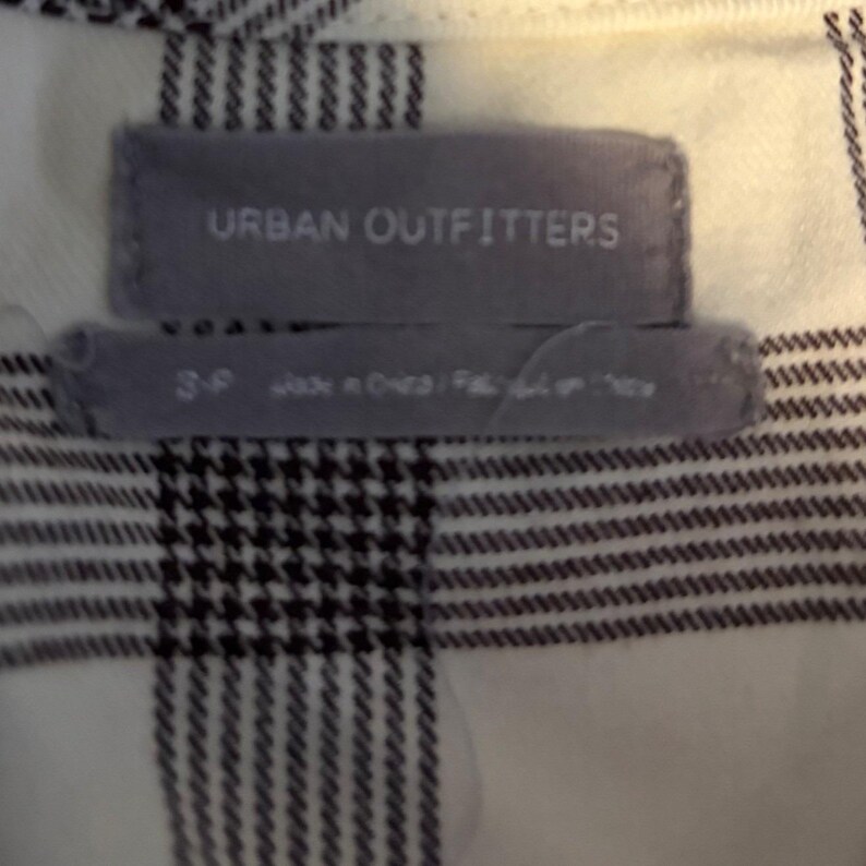 Urban Outfitters Plaid Mini Dress Brown Cream Sweetheart Neckline Size S P image 7