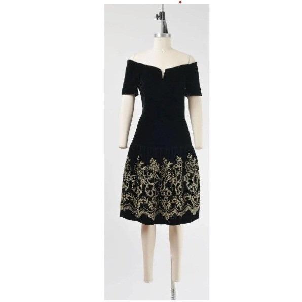 Black and Gold off the Shoulder Dress - Etsy