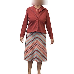 Vintage 70s JCPenney Fashions Dress & Jacket Set Mod Stripe  Retro