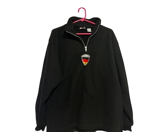 Fila Fleece Pullover France 1998 World Cup Deutschland Black 1/4 Zip Small