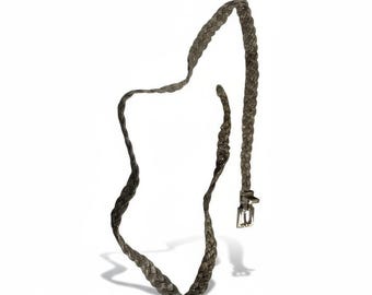 Womens Vintage Braided Chain Belt Metallic Silver Adjustable Dressy Fashion