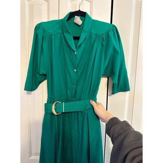 Vintage 90's Sandy Sandy green button front dress 10 View 4