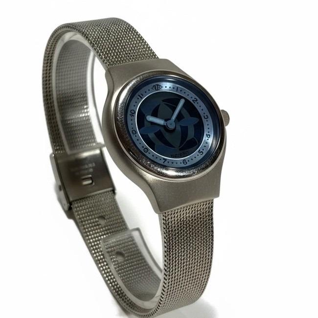 Fossil Big Tic Y2k JR-7876 Women's Silver SS Mesh Band Blue Dial 30.3mm Watch