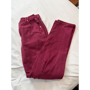 Wrangler Jeans Vintage High Rise Straight Leg Burgundy Maroon Western Denim image 7