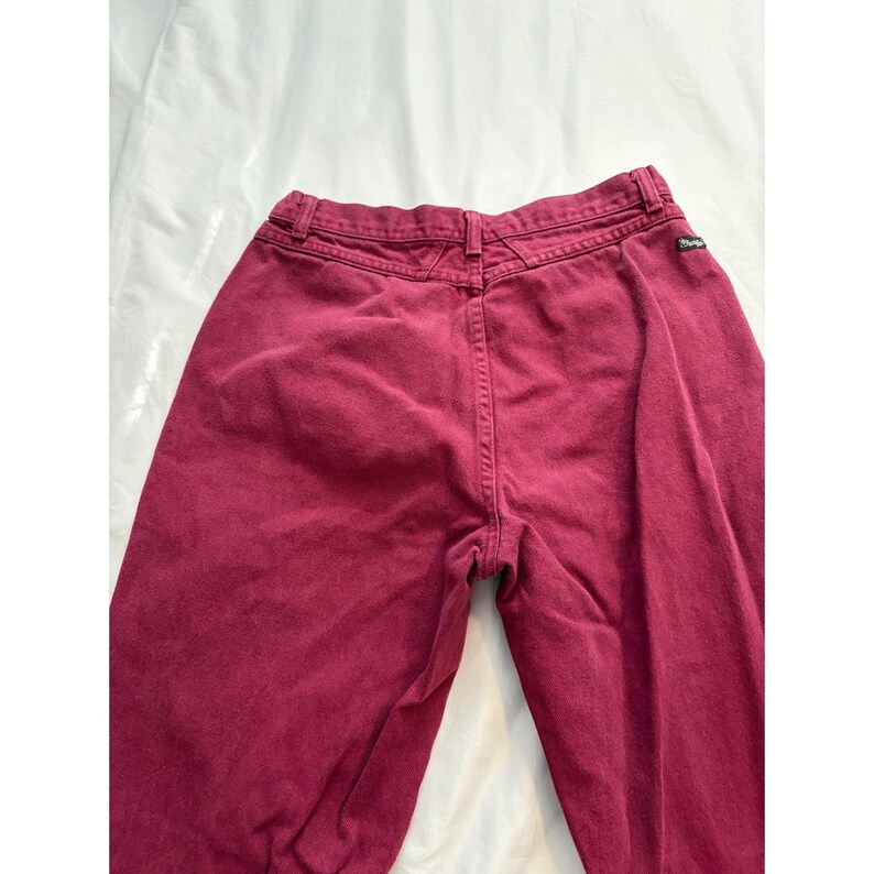 Wrangler Jeans Vintage High Rise Straight Leg Burgundy Maroon Western Denim image 4