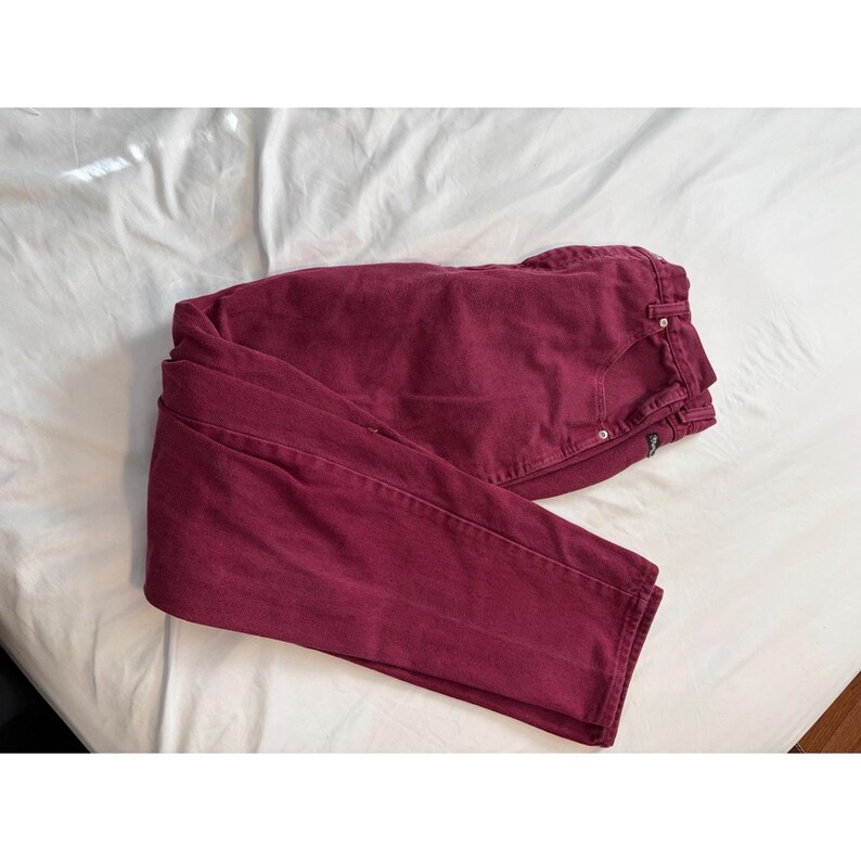 Wrangler Jeans Vintage High Rise Straight Leg Burgundy Maroon Western Denim image 9