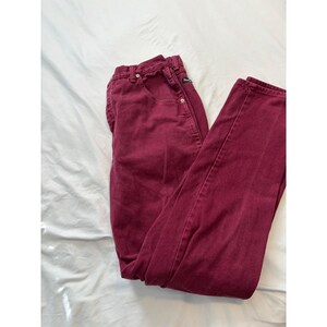 Wrangler Jeans Vintage High Rise Straight Leg Burgundy Maroon Western Denim image 8