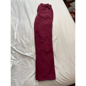 Wrangler Jeans Vintage High Rise Straight Leg Burgundy Maroon Western Denim image 6
