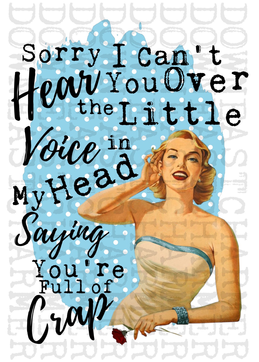 Sorry I Can't Hear You...sublimation Clipart Design - Etsy