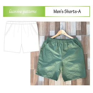 PDF Sewing Pattern Men's Shorts with Pockets in 6 sizes image 1