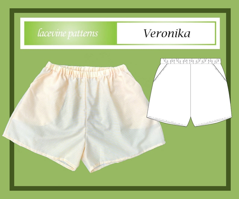 PDF Sewing Pattern Ladies Shorts With Pockets in 5 Sizes US Etsy