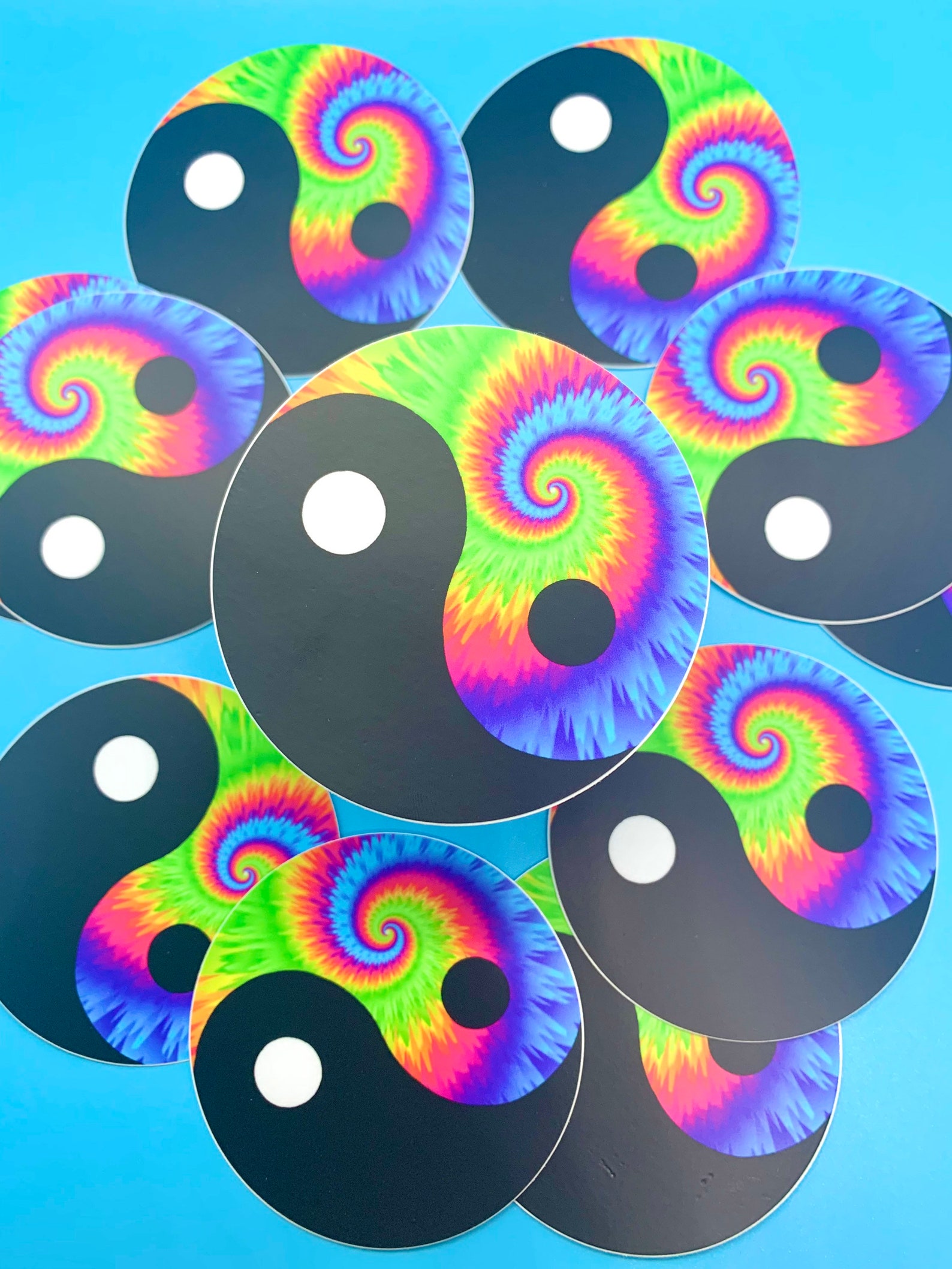 Tie Dye Yin Yang Sticker Etsy