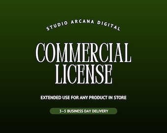 Commercial License – Extended Use for Any Product in Store – 3–5 Business Day Delivery
