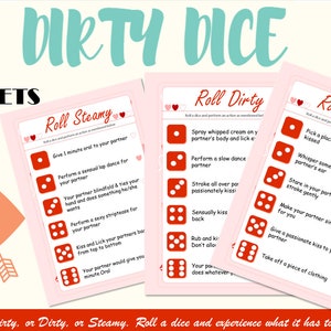 Dirty Dice Game for Valentine's Day, Valentines Day Printable, Valentines Day Digital, Dirty Game, Sexy Game, Valentines Day Printable PDF