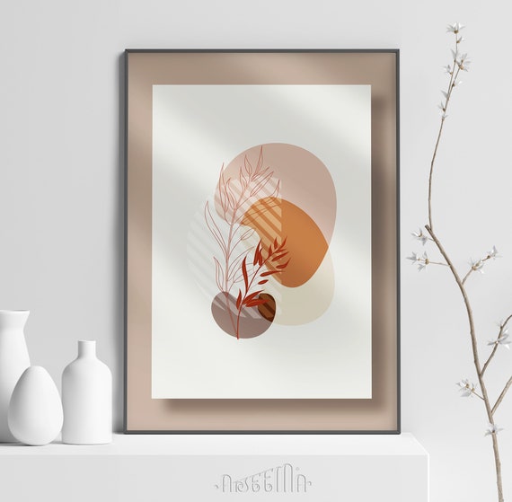 Digital Print Modern Wall Art Brown Light Abstract Boho Etsy