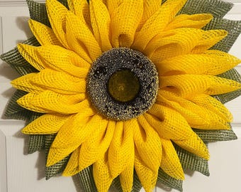 Yellow Sunflower Wreath: Autumn Fall Door Decor