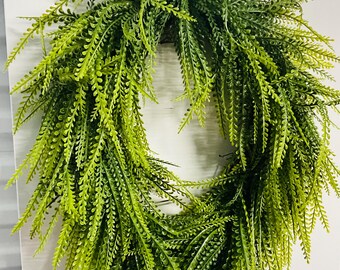 Oval Beaded Grass Wreath, Farmhouse Year Round Decor, Handmade Greenery Accent, Everyday Greenery Wreath, Farmhouse Front Door Decor