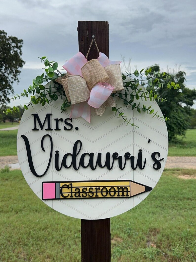Personalized Teacher Door Hanger | Custom Classroom Sign | Back to ...