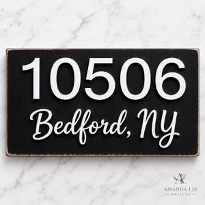 Personalized ZIP Code Sign, Custom Hometown Wall Decor, 3D Raised Numbers, Farmhouse Style