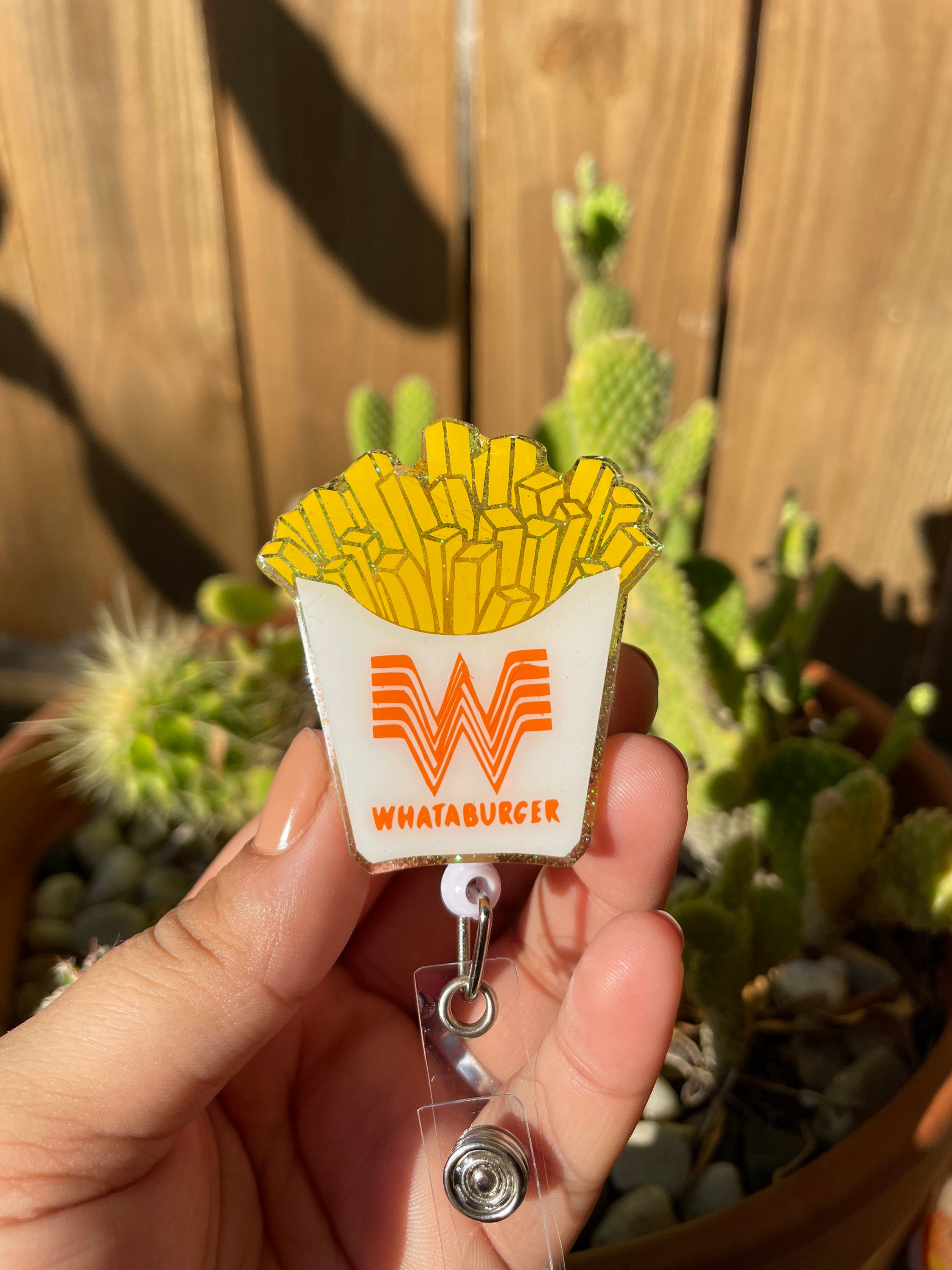 Whataburger Fries Handmade Glitter Badge Reels Customized Id/badge