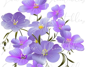 Lavender Flowers, Clipart Digital Download, Image, Vintage, Clipart, DIY Crafts, Flowering Plant, PNG, JPG, Wall Art, Instant Download