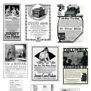 Vintage schwarz und weiß Werbung digitaler Download, Vintage, DIY Handwerk, Clipart JPG Junk Journal Karten Scrapbooking Karte Tag machen