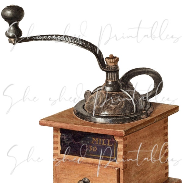 Early 1900's Coffee Mill Instant Digital Download, Vintage, Printable, PNG JPG, Junk Journaling, Scrapbooking, DIY Crafts, Wall Art