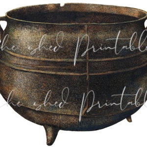 Vintage Cauldron Illustration Digital Download, DIY Crafts, Clipart, JPG, PNG, Instant Download, Digital Image, Halloween, Witches Brew