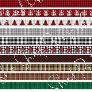 Plaid Christmas Digital Washi Tape, Digital Download, Embellishment,  Scrapbooking, Junk Journal, Belly Band, Buffalo Check, Gingerbread Man