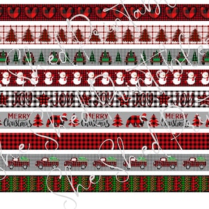 Plaid Christmas Digital Washi Tape, Digital Download, Embellishment,  Scrapbooking, Junk Journal, Belly Band, Buffalo Check, Red Truck, Tree