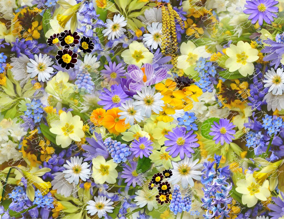 Floral Background Digital Paper Printable Vintage, DIY Crafts, JPG