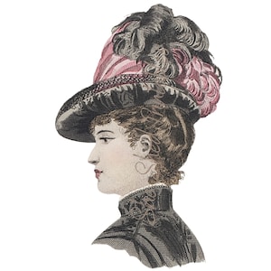 Victorian Fashion Instant Digital Download, Vintage, Printable, PNG JPG Junk Journaling, Scrapbooking, DIY Crafts, Hat