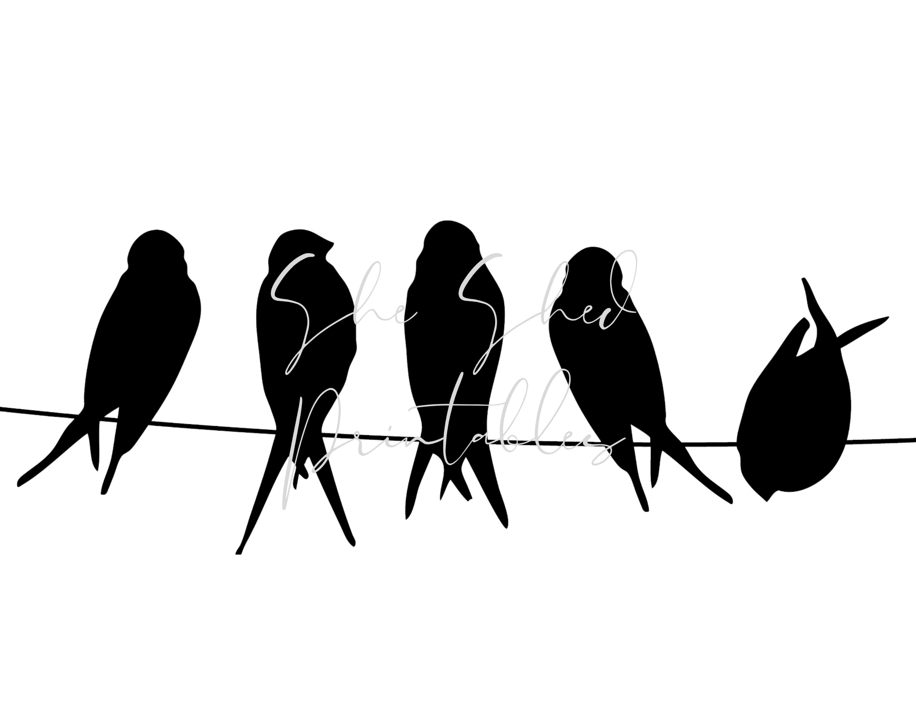Bird On A Wire Silhouette