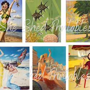 Vintage Beach/Summer Digital Download, Vintage, Clipart, JPG, Junk Journaling Cards Scrapbooking, Card Tag Making, Travel, Vacation