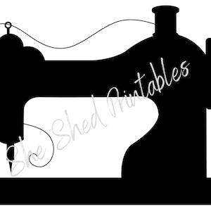 Vintage Sewing Machine Silhoutte Digital Download, DIY Crafts, Clipart, JPG, PNG, Instant Download, Digital Image, Clipart, Seamstress
