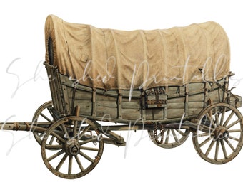 Early 1900&#39;s Conestoga Wagon Instant Digital Download, Vintage, DIY Crafts, PNG JPG, Junk Journaling, Pioneer, Prairie, Wagon Wheels