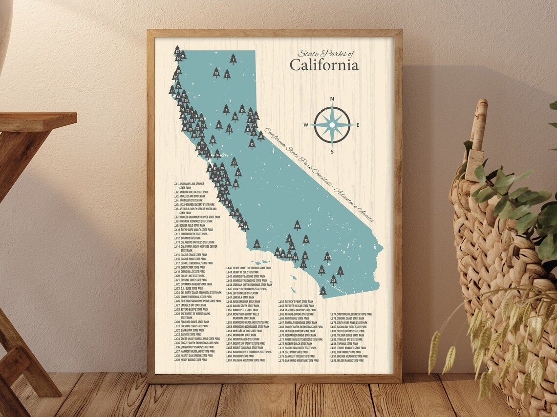 California State Parks Map California State Parks Checklist - Etsy